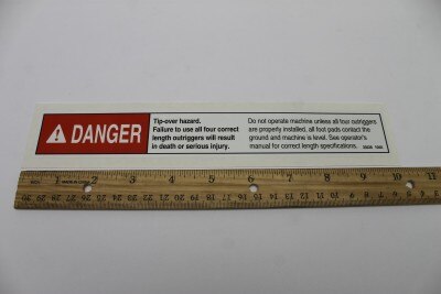 Genie Part # 33528GT – Decal, Danger, Tip, Outriggers