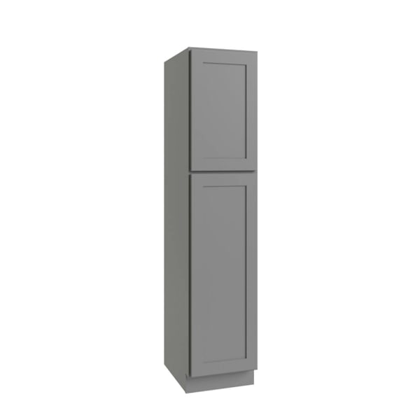 CNC Cabinetry Luxor Utility Cabinet, Left Hinge, 18"W X 90"H, Shaker Misty Grey
