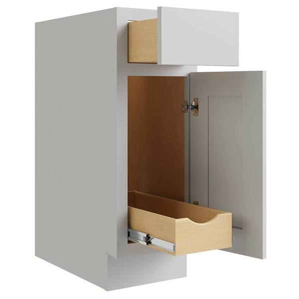 Cnc Cabinetry Luxor 21" Base Cabinet, 1 Pull Out, Right Hinge, Shaker Misty Grey