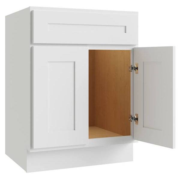 CNC Cabinetry Luxor Vanity Base Cabinet, ADA Height, 5-Pc, 30"W X 32.5"H, White