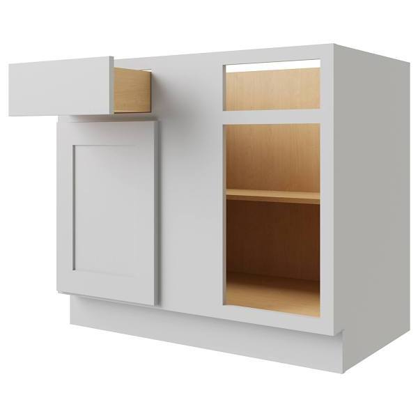 Cnc Cabinetry Luxor 39" Blind Base Cabinet, Right Hinge, Shaker Misty Grey