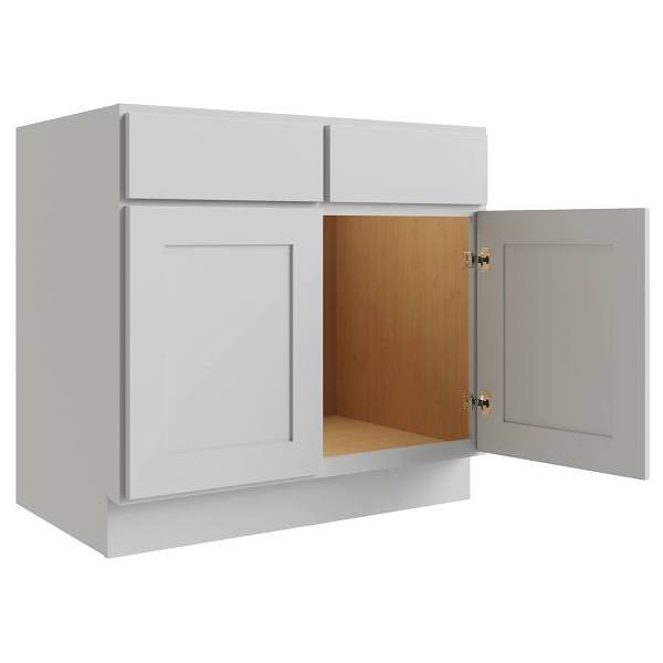 Cnc Cabinetry Luxor 39" 2-Door Sink Base Cabinet, Shaker Misty Grey
