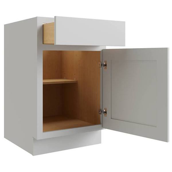 Cnc Cabinetry Luxor 21" Base Cabinet, Ada Height, Right Hinge, Shaker Misty Grey