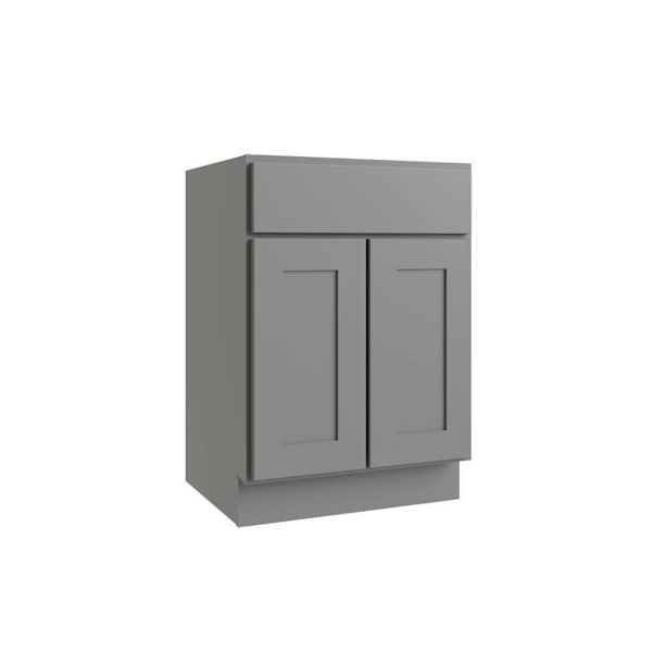 CNC Cabinetry Luxor Vanity Base Cabinet, 36"W X 34.5"H X 21"D, Shaker Misty Grey