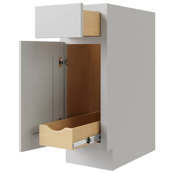 Cnc Cabinetry Luxor 21" Base Cabinet, 1 Pull Out, Left Hinge, Shaker Misty Grey