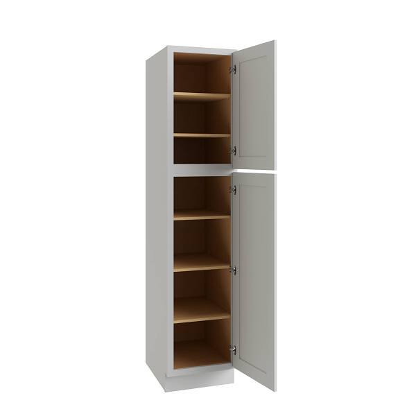 CNC Cabinetry Luxor Utility Cabinet, Right Hinge, 18"W X 90"H, Shaker Misty Grey