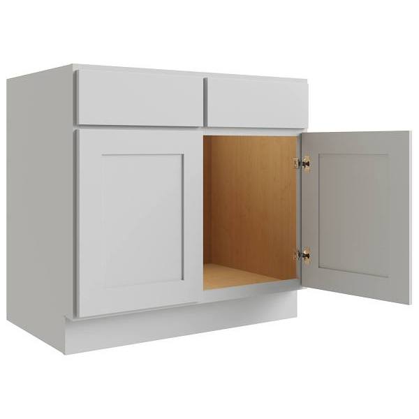 Cnc Cabinetry Luxor 42" 2-Door Sink Base Cabinet, Shaker Misty Grey