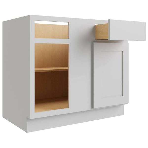 Cnc Cabinetry Luxor 45" Blind Base Cabinet, Left Hinge, Shaker Misty Grey