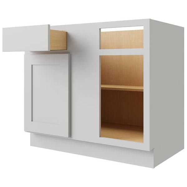 Cnc Cabinetry Luxor 36" Blind Base Cabinet, Right Hinge, Shaker Misty Grey