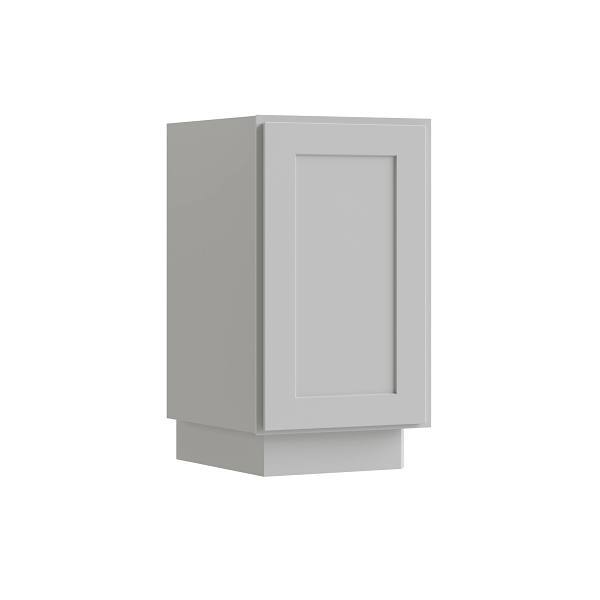 CNC Cabinetry Luxor Angle Base End Cabinet, 12"Wx34.5"Hx24"D, Shaker Misty Grey