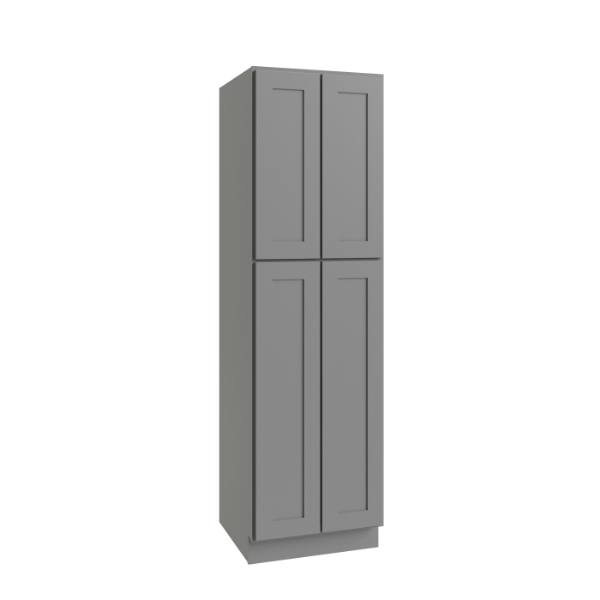 CNC Cabinetry Luxor Utility Cabinet, 24"W X 90"H X 24"D, Shaker Misty Grey