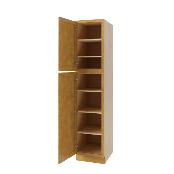 CNC Cabinetry Luxor Utility Cabinet, Left Hinge, 18"W X 96"H, Shaker Misty Grey