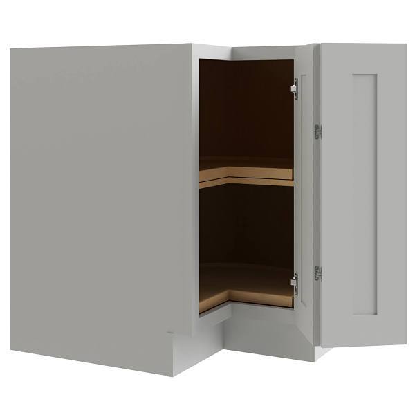 Cnc Cabinetry Luxor 33" Lazy Susan Corner Cabinet, Left Hinge, Shaker Misty Grey