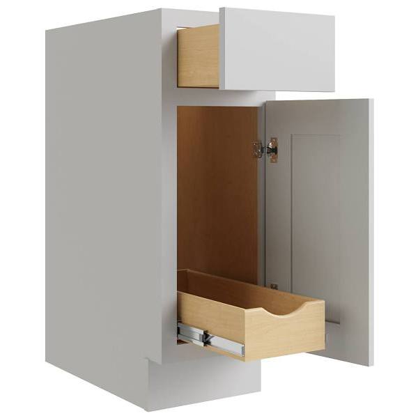 Cnc Cabinetry Luxor 18" Base Cabinet, 1 Pull Out, Right Hinge, Shaker Misty Grey