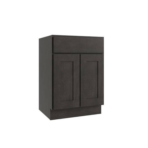 CNC Cabinetry Luxor Vanity Base Cabinet, 33"W X 34.5"H X 21"D, Shaker Smoky Grey