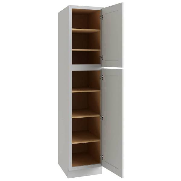 CNC Cabinetry Luxor Utility Cabinet, Right Hinge, 18"W X 84"H, Shaker Misty Grey