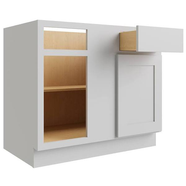 Cnc Cabinetry Luxor 36" Blind Base Cabinet, Ada, Left Hinge, Shaker Misty Grey