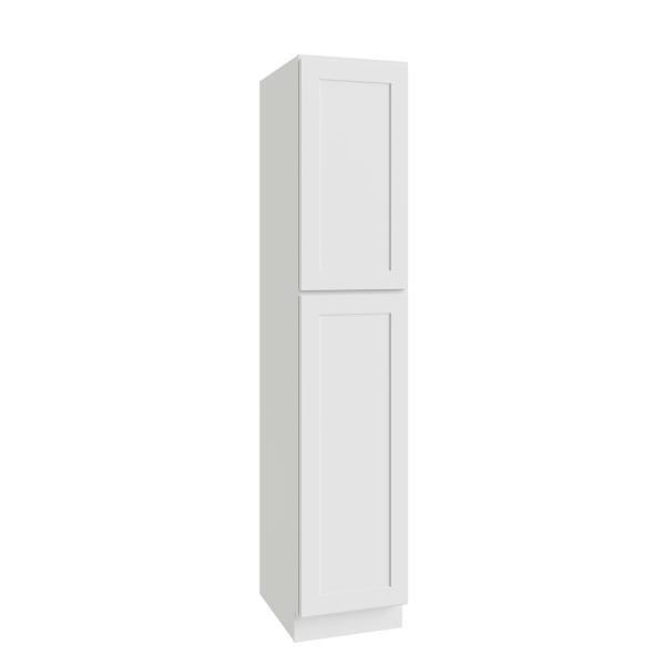 CNC Cabinetry Utility Cabinet, 3 Pull Out, Left, 18"W X 84"H, Shaker White