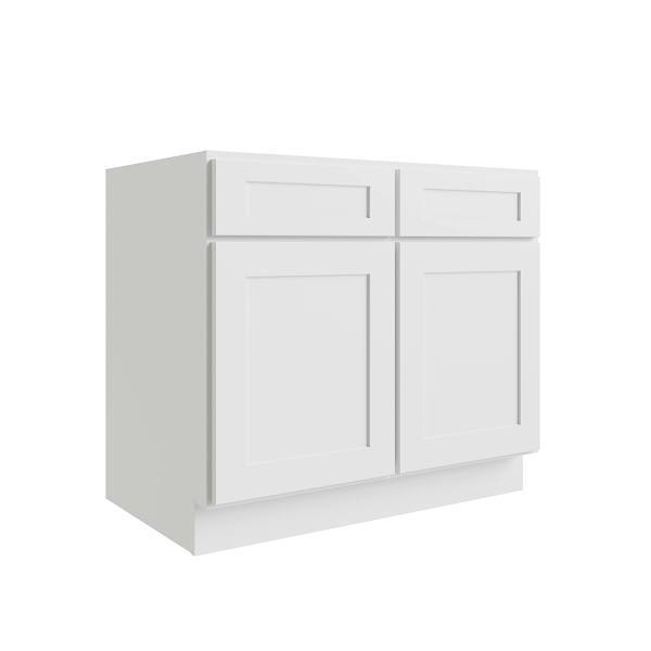 CNC Cabinetry Luxor 2-Door Base Cabinet, 5-Pc Drawer, 30"W, Shaker White