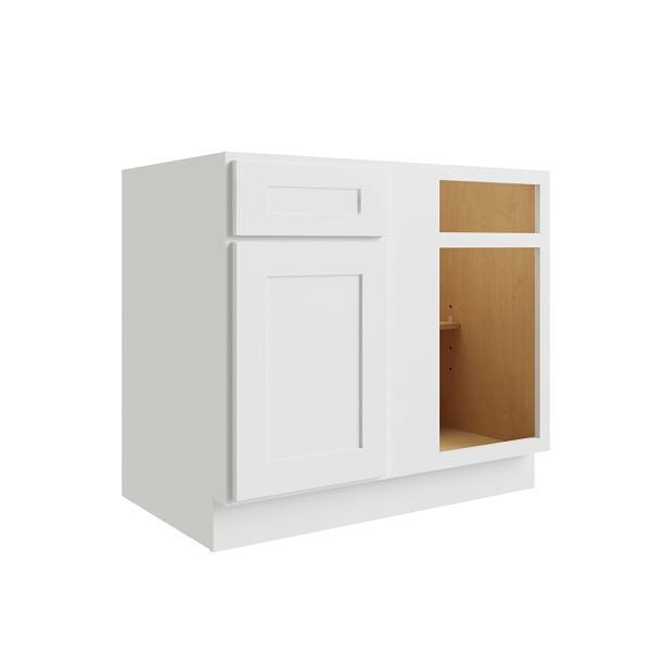 Cnc Cabinetry Luxor 42" Blind Base Cabinet, 5-Pc, Right, Shaker White