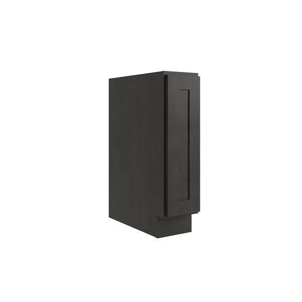 Cnc Cabinetry Luxor 1-Door Base Cabinet, Full Height, Left, 9" Shaker Smoky Grey