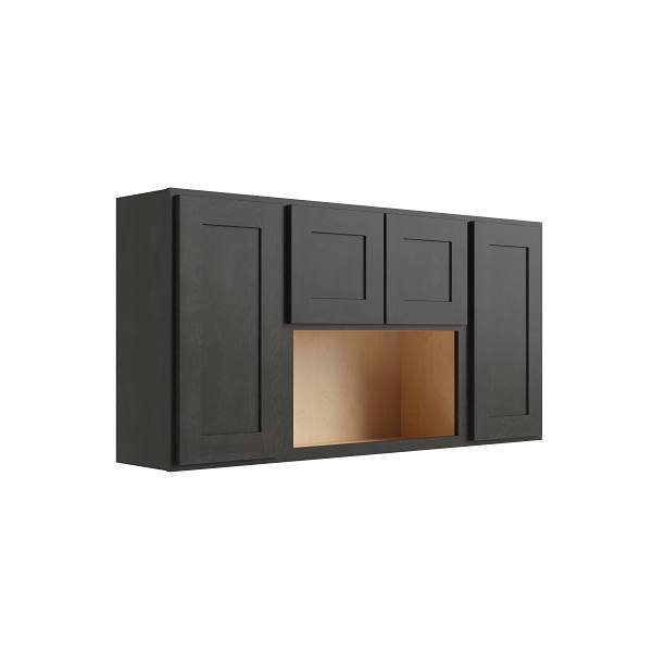 CNC Cabinetry Luxor 4-Door Wall Cabinet, 60"W X 30"H X 12"D, Shaker Smoky Grey