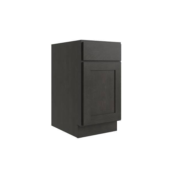 Cnc Cabinetry Luxor 12" Base Cabinet, 2 Pull Out, Right Hinge, Shaker Smoky Grey