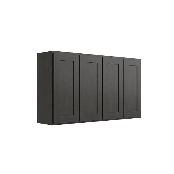 CNC Cabinetry Luxor 4-Door Wall Cabinet, 54"W X 30"H X 12"D, Shaker Smoky Grey