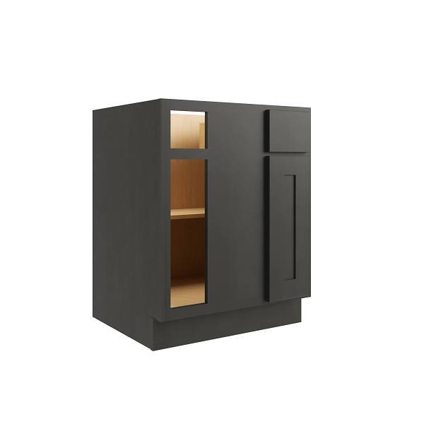 Cnc Cabinetry Luxor 36" Blind Base Cabinet, Ada Height, Right Hinge, Smoky Grey
