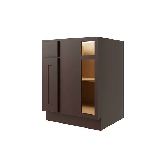 Cnc Cabinetry Luxor 45" Blind Base Cabinet, Right Hinge, Shaker Espresso