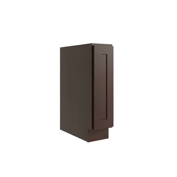 Cnc Cabinetry Luxor 1-Door Base Cabinet, Full Height, Right, 9" Shaker Espresso