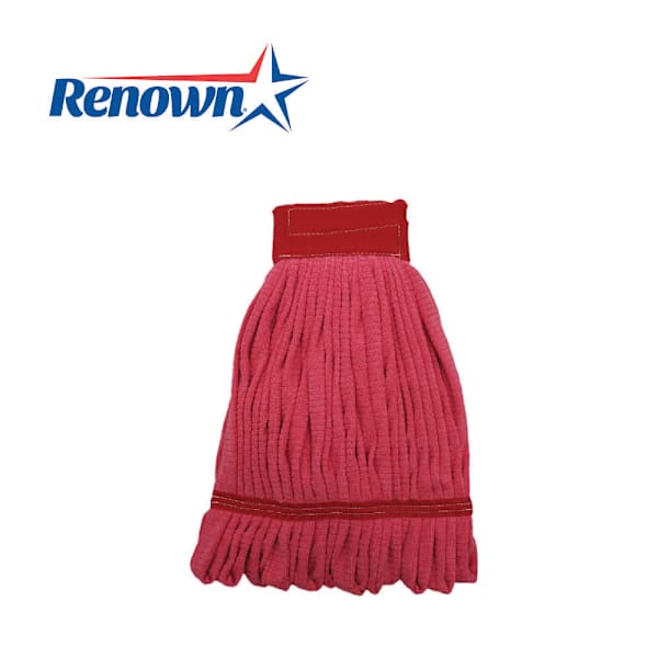 Renown Microfiber Tube Mop Head, Canvas Headband, Medium, Red