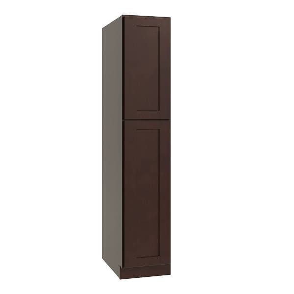 CNC Cabinetry Utility Cabinet, 3 Pull Out, Left, 18"W X 90"H, Shaker Espresso