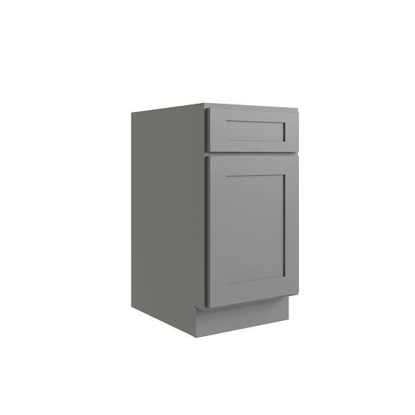 Cnc Cabinetry Luxor 18" Base Cabinet, 2 Pull Out, 5-Pc, Left, Shaker Misty Grey