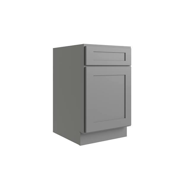 Cnc Cabinetry Luxor 21" Base Cabinet, 1 Pull Out, 5-Pc, Left, Shaker Misty Grey