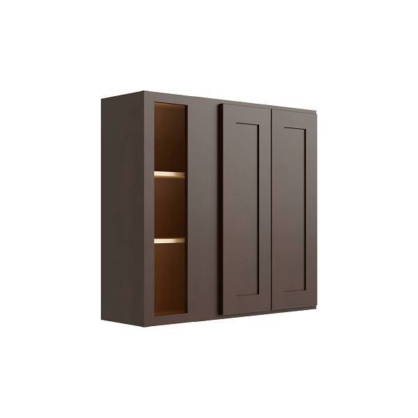 CNC Cabinetry Luxor Blind Wall Cabinet, 39"W X 30"H X 12"D, Shaker Espresso