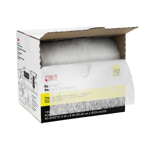 3M Easy Trap Sweep & Dust Sheets, 59152W, 8 in x 6 in, 60 Sheets/Roll, 8 Rolls