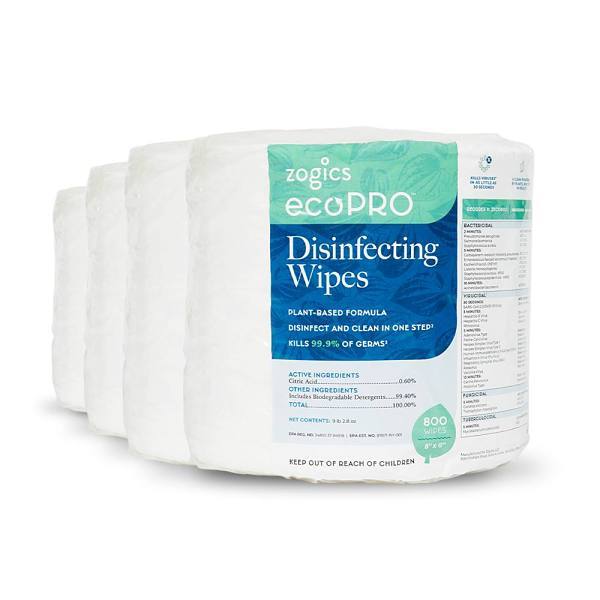 Zogics Ecopro™ Plant-Based Disinfecting Wipes Pink Grapefruit Package Of 4
