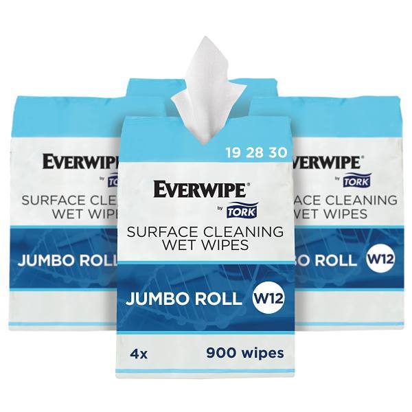 EVERWIPE By Tork Surface Cleaning Wet Wipe Jumbo Rolls Clean/Deodorize, Case Of 4