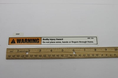 Genie Part # 35567GT – Decal, Warning, Injury Hazard