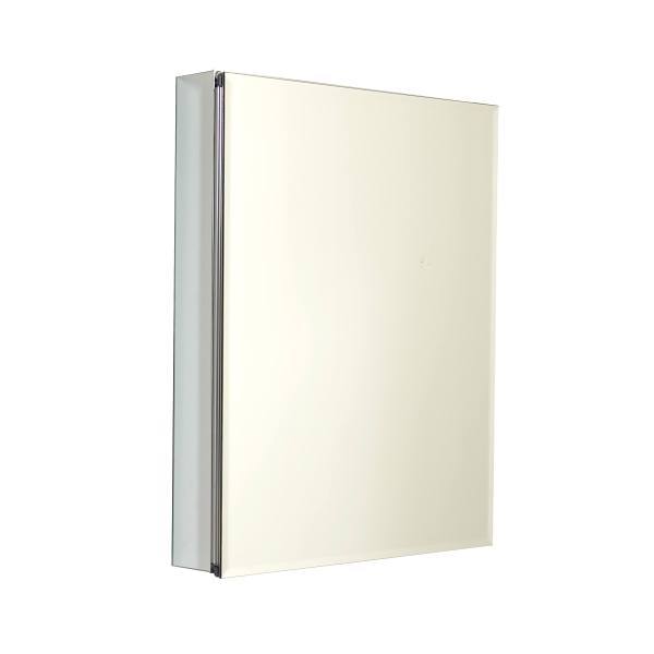 Zenna Home Aluminum Medicine Cabinet With Beveled Mirror, Frameless, 20" X 26"