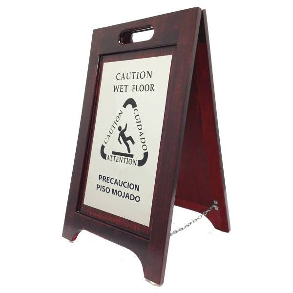 Hospitality 1 Source Wet Floor Sign Wooden Walnut