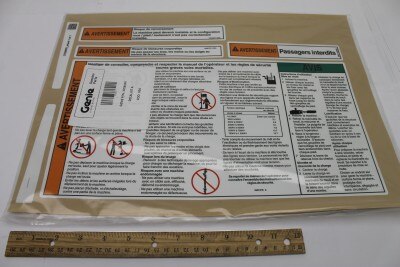 Genie Part # 37089FRGT – Decal Kit