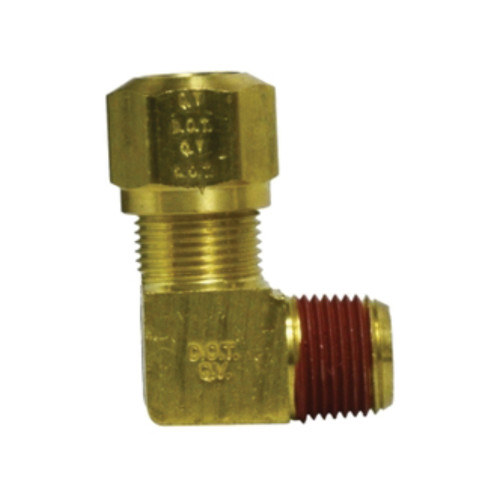 Midland Industries 38104 90° Brass Elbow, 1/2 in. Tube OD x 3/8 in. MNPT