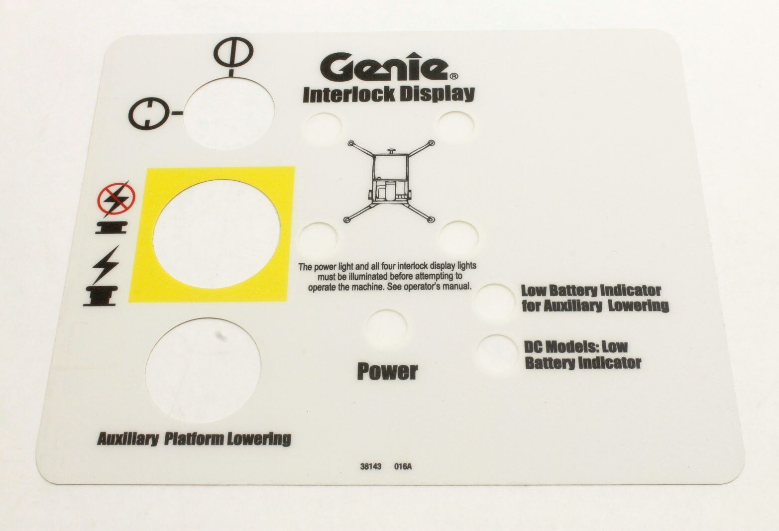Genie Part # 38143GT – Decal,Intlck Disply AWP Nb/Rt