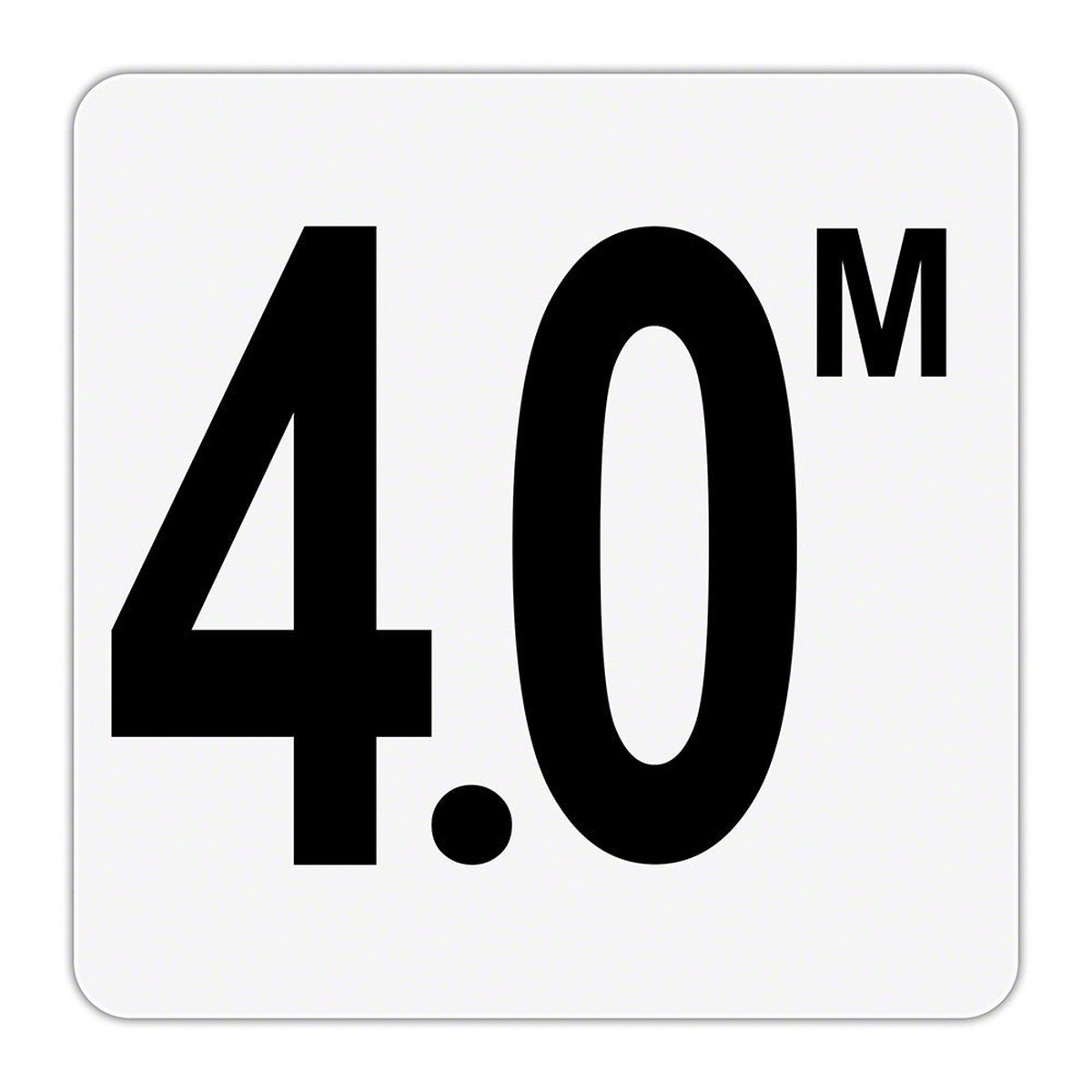 4.0 M - Plastic Overlay Depth Marker - 6 x 6 Inch with 4 Inch Lettering