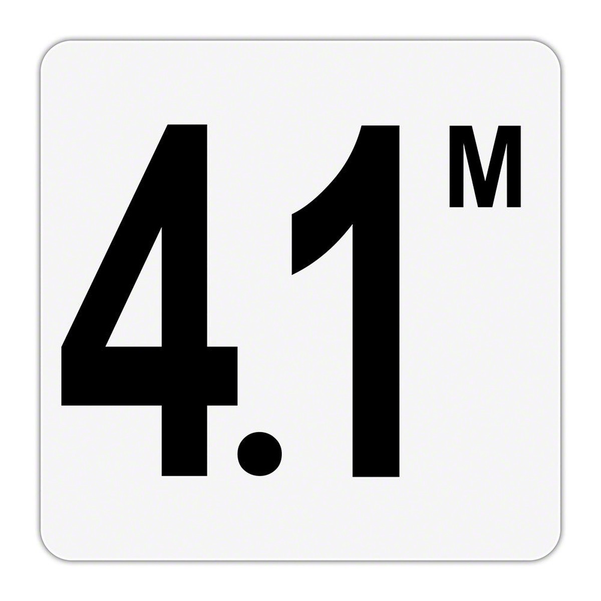 4.1 M - Plastic Overlay Depth Marker - 6 x 6 Inch with 4 Inch Lettering