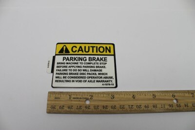 Genie Part # 4-1579-15GT – Decal, Parking Brake