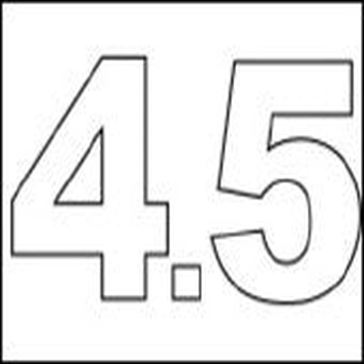 #4.5 Vinyl Depth Marker Stencil 8 Inch x 6 Inch with 4 Inch Lettering