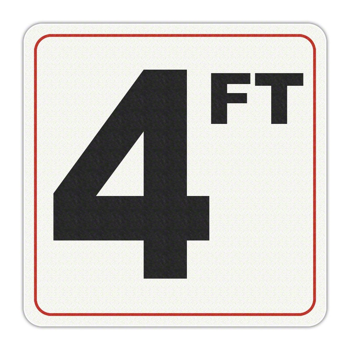 4 FT - Adhesive Depth Marker - 6 Inch x 6 Inch with 4 Inch Lettering